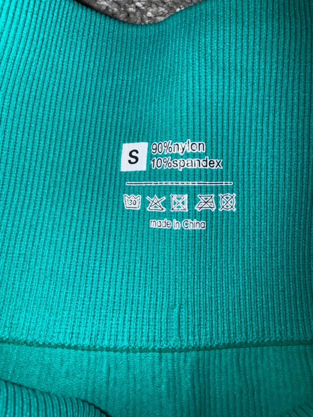 Three Ribbed Seamless Biker Shorts - Teal, Blue, Cream - Picture 4 of 5